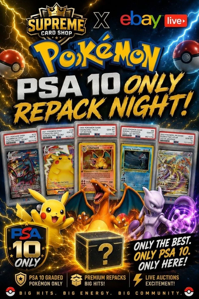Pokemon PSA 10 Repacks and $1 Start Singles