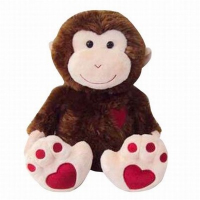 Heart to Heart Wild Monkey Stuffed Animal with Beating Heart 10'' Plush Ape Pal