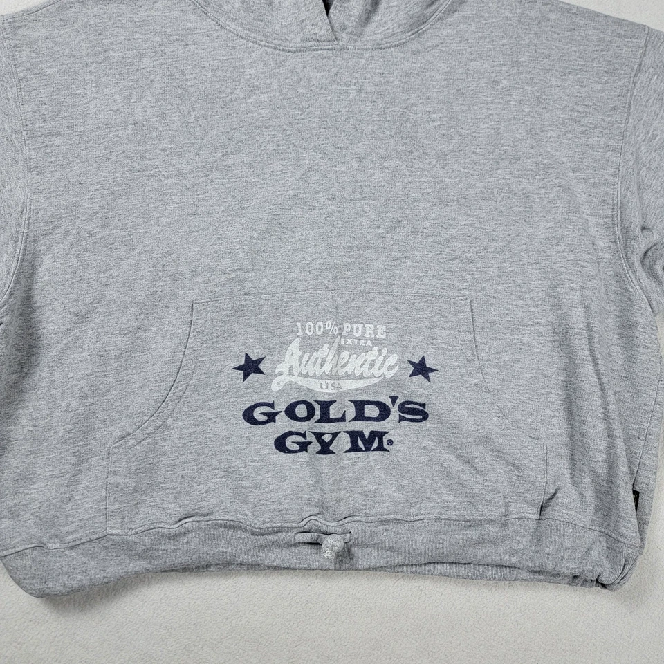 Sudadera con Capucha Gimnasio Dorada De Colección Para Mujer Talla Grande Gris Recortada Hecha en EE. UU. Foto 2 de 4