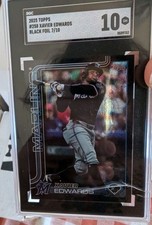 2025 Topps Series 1 - Xavier Edwards #258 Black Holofoil /10 Cracked Slab SGC 10