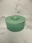 Vintage Bauer Ringware Stacking Refrigerator Storage Container w/ Lid Green
