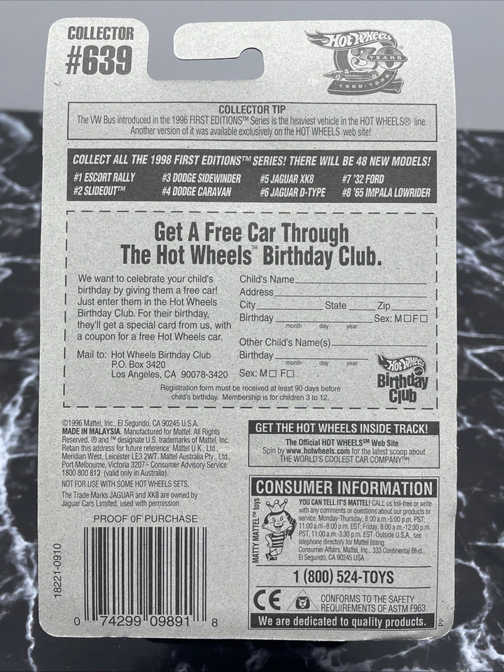 Hot Wheels 1998 First Editions Jaguar XK8 Green #639 Lace Wheels  C81! - Image 3 of 3