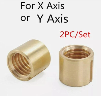 JWNH8589 2Pcs Milling Machine Brass Cross Feed Nut X/Y Axis For Bridgeport CNC Mill Part