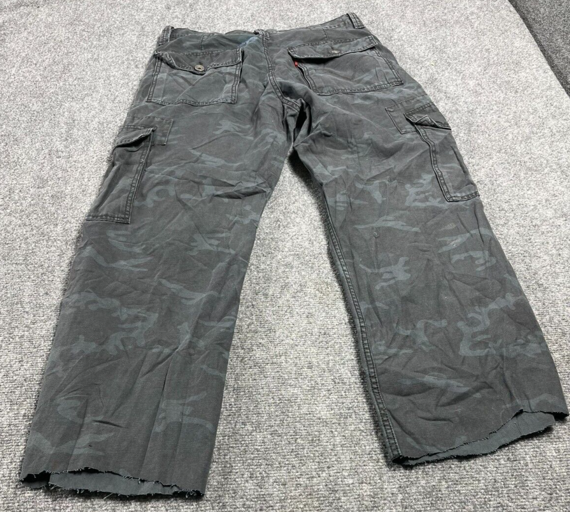 Levis Cargo Loose Straight Men's Pants Black Camo Workwear Outdoor