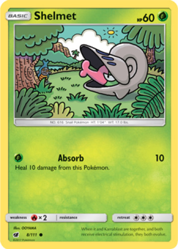 1x Shelmet 8/111  Crimson Invasion Pokemon TCG Card NM