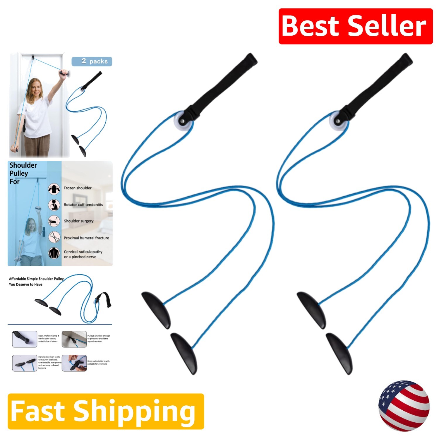 Shoulder Pulley Over-The-Door for Effective Recovery - No Electricity Needed