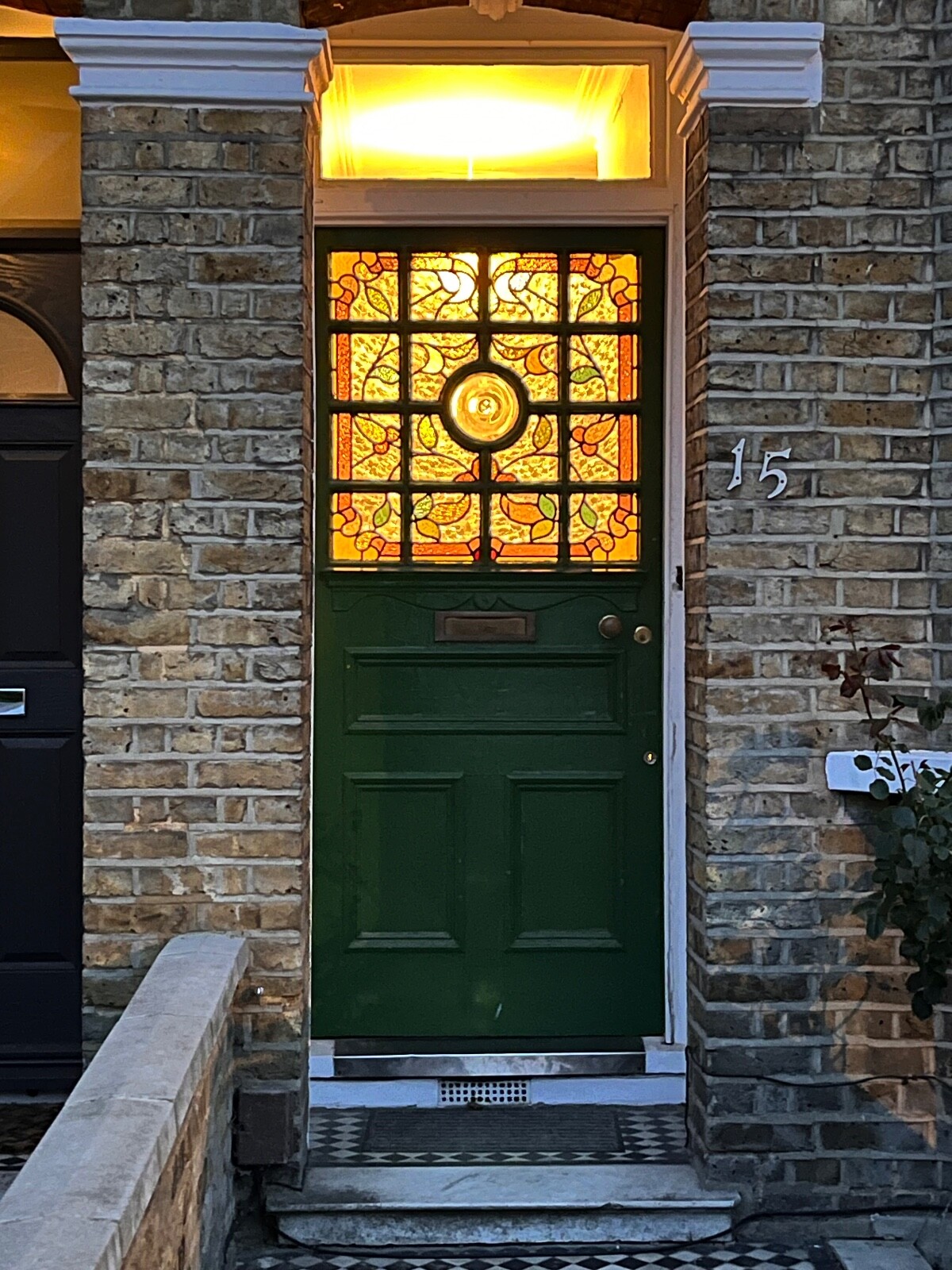 Original Victorian Edwardian Leaded Stained Glass Front Door 120 Years