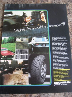 MICHELIN FOR A WORLD ON THE MOVE ZX XAS 300B RANGE REIFEN 1970 WERBUNG A4 AKTE 35