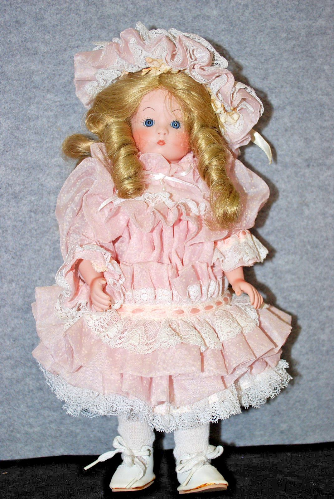 Shader's Bisque Porcelain 14" China Doll with Blonde Hair "Melody
