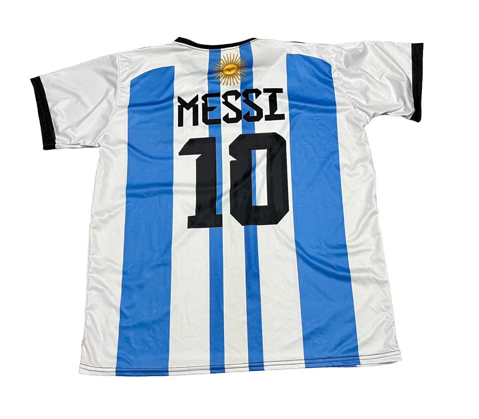 Argentina Home Soccer Jersey Messi #10 - Mens Large (Unbranded)