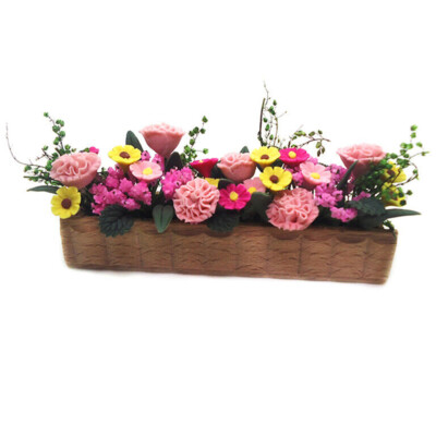 #ad #ad 1:12 Scale Dollhouse Miniature Flowers Potted Plants Flowerbed Garden Courtyard $12.94