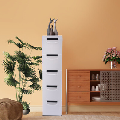 Wardrobe Vertical Tall Dresser Storage Organizer Tower With 5 Drawers Closet