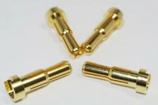 4pk Low Profile 4mm - 5mm Gold Plated Tapered Bullet Lipo Battery Connectors