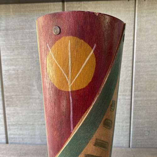 Jarrón de madera de balsa pintado a mano Kakadu firmado por Australia Ruet Shahar - Imagen 6 de 10