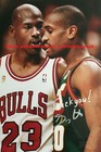 GARY PAYTON/MICHAEL JORDAN SUPERSONICS AUTO SIGNED 12x18 POSTER PHOTO REPRINT RP
