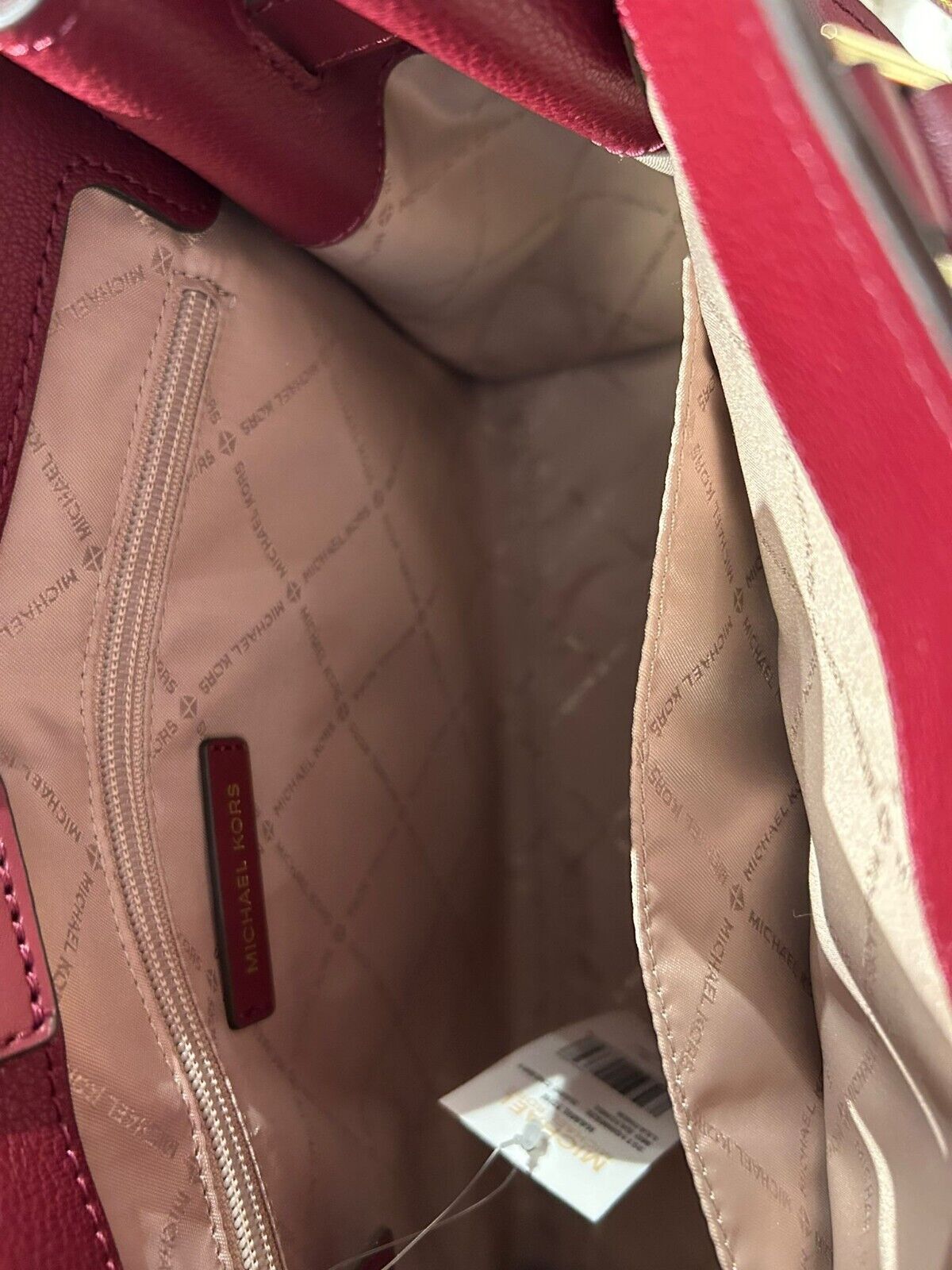 Michael Kors Hamilton Medium Satchel Leather Shoulder Bag Handbag in Dark  Cherry