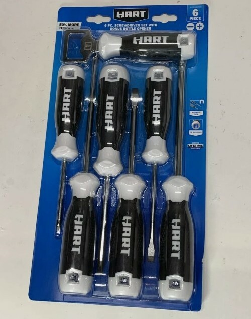 HART 6pc Screwdriver Set +Bonus Bottle Opener, Magnetic Tip