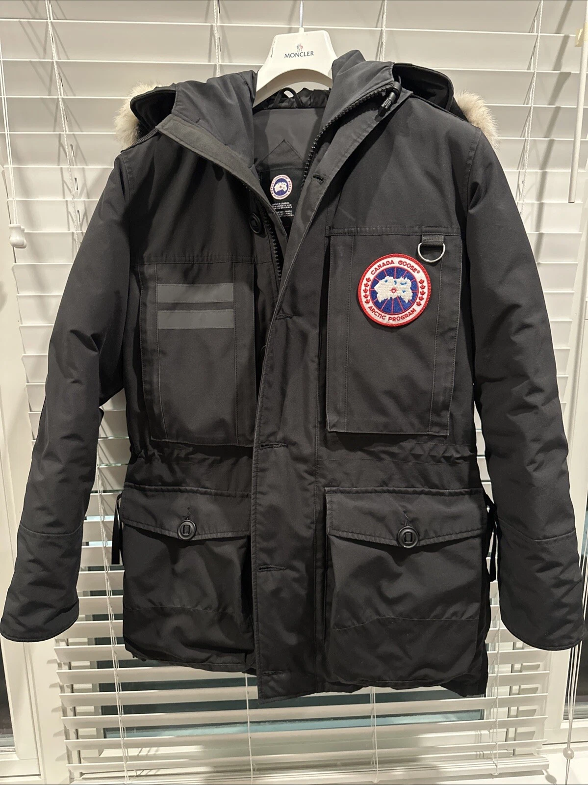 Canada Goose Uomo Macculloch Parka Giacca Taglia Media Piumino Con Pelliccia Nero
