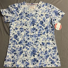 White Cross Scrub Top XS NWT