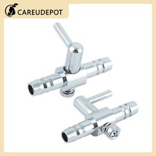 2Pcs Stainless Steel Single Way Fish Tank Control Air Water Flow Lever Valve