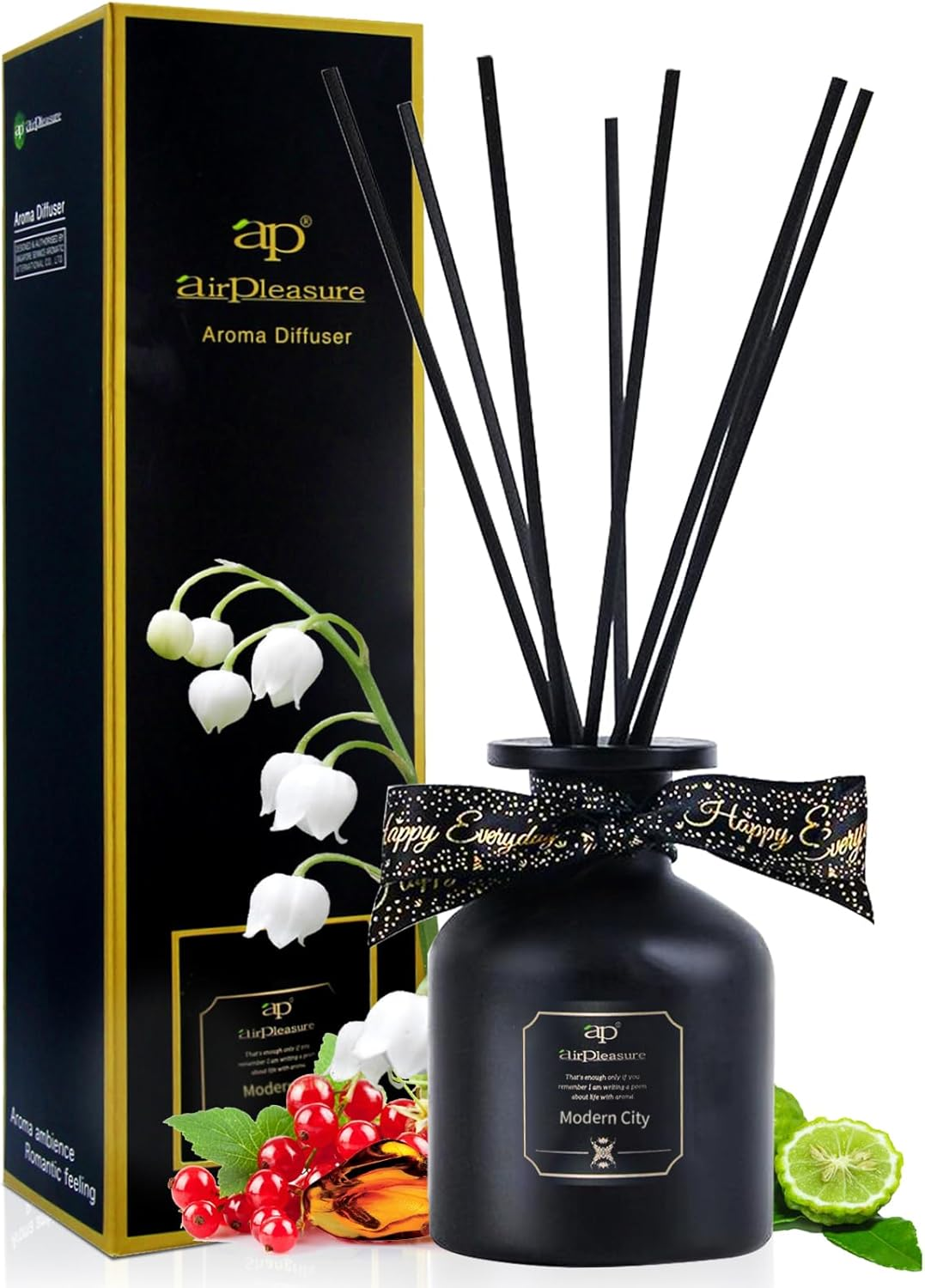 Reed Diffuser Set, 5.07 Oz(150Ml) Essential Oil Reed Diffuser with 8 Scent Stick-image