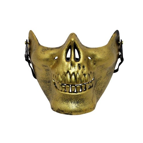 Halloween Party Half Face Mask Airsoft Skull Mask Motorcycle A+ Skeleton Costume - Picture 13 of 18