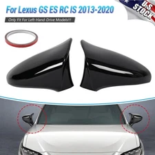Gloss Black Side Rearview Mirror Cap Cover Trim For Lexus GS/ GS F Sport 2012-20