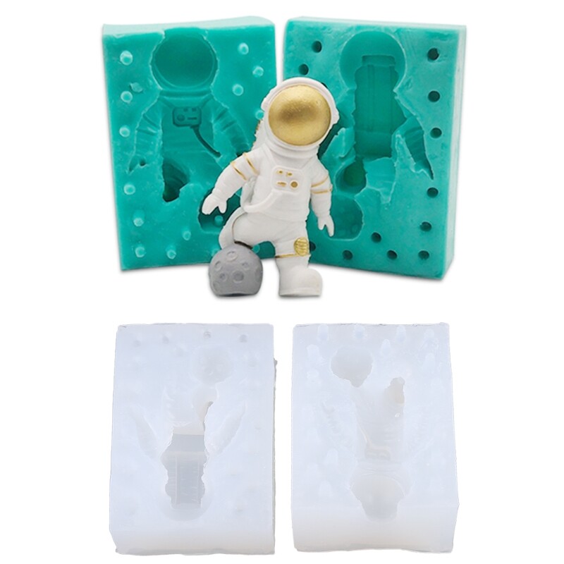 3D Astronaut Silicone Mold Clay Soap Epoxy Mould DIY Cake Chocolate Dessert Tool