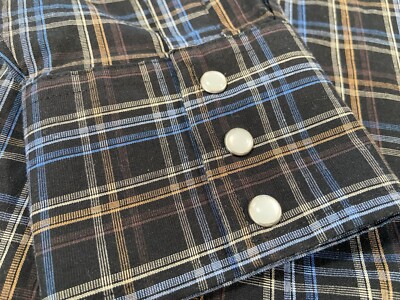 Wrangler Button Up Pearl Snap Shirt 2XL Men Blue Plaid