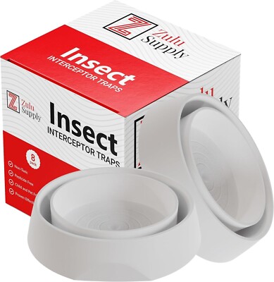 Zulu Supply Bed Bug Interceptors Traps 8 Pack White Bedbug Monitor Insect