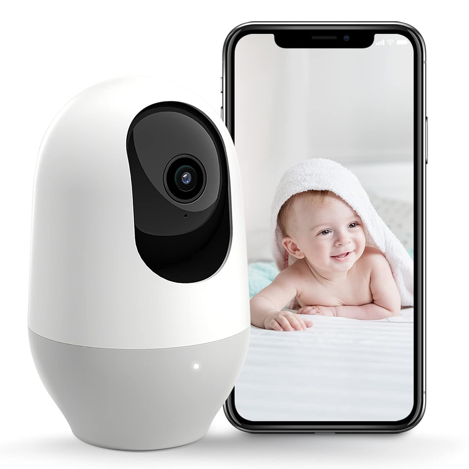 nooie Baby Monitor, WiFi Pet Camera Indoor, 360-degree IP Camera, 1080P Home ...-image