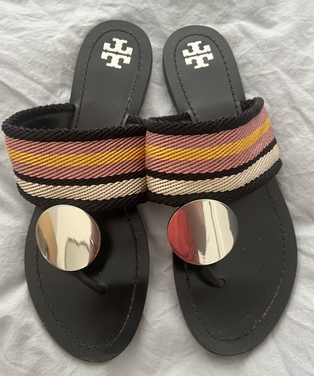 Tan Sandals Tory Burch Patos Striped Disk Sandal Tory Burch Patos