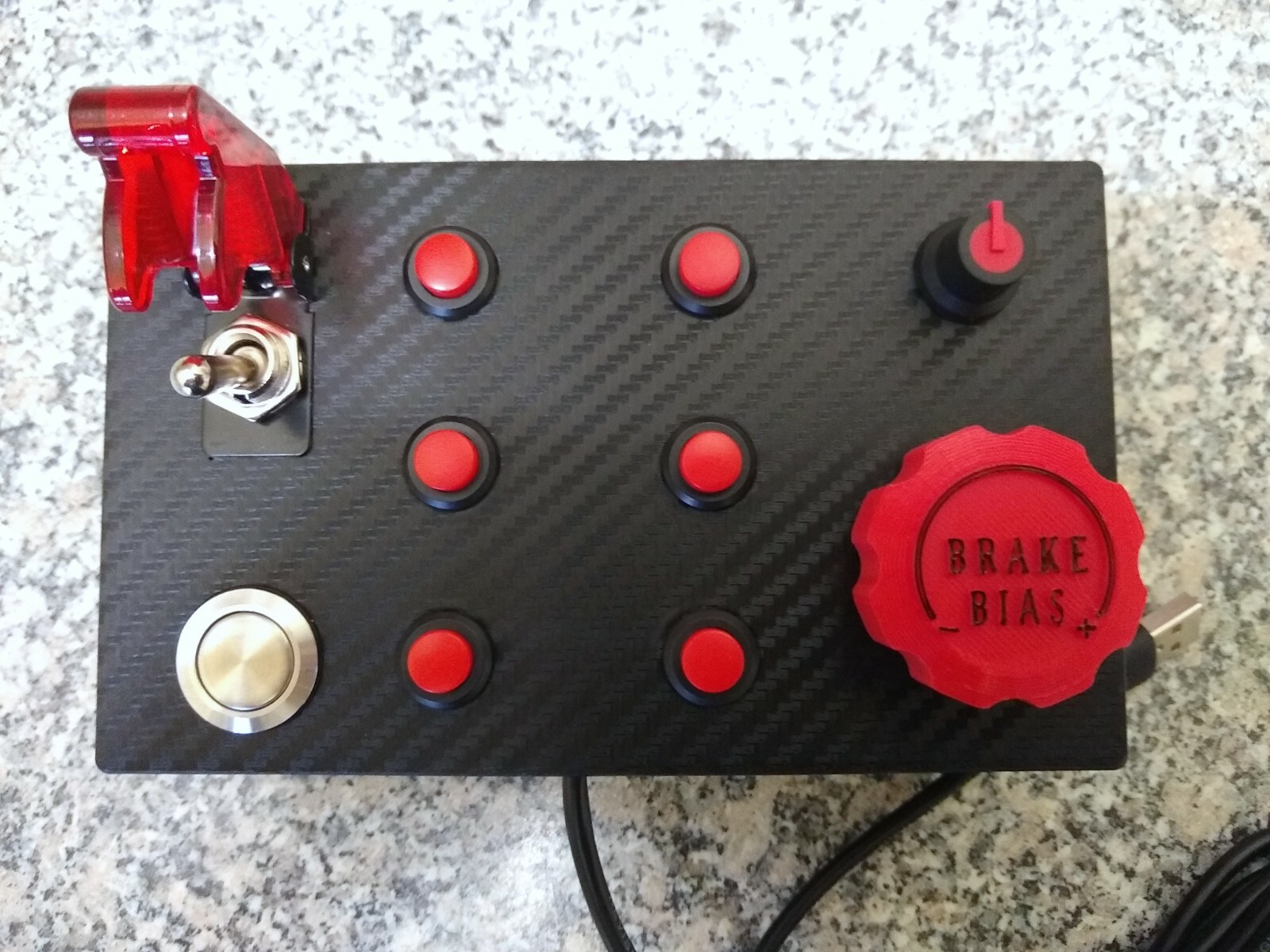 12 Function USB Button Box with Brake Bias knob for PC racing / driving