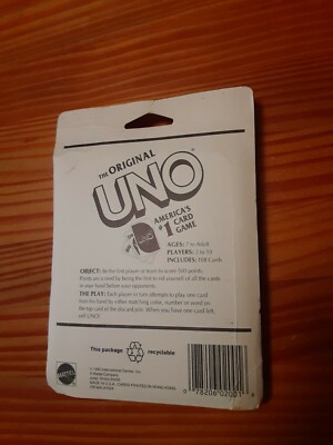 Vintage UNO card game by Mattel. Unopened 1992. | eBay