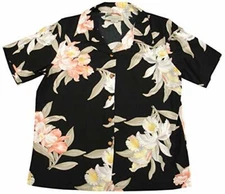 Paradise Found Women's Orchid Corsage Palm Aloha Shirt