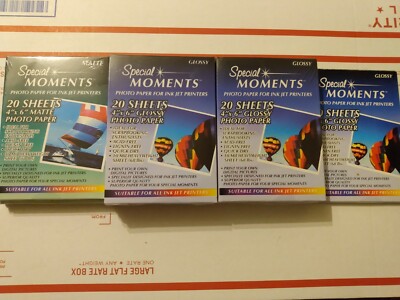 NEW MATTE / GLOSSY BUNDLE  PHOTO PAPER FOR INK JET PRINTERS 13+ 20 SHEETS 4X6'' 