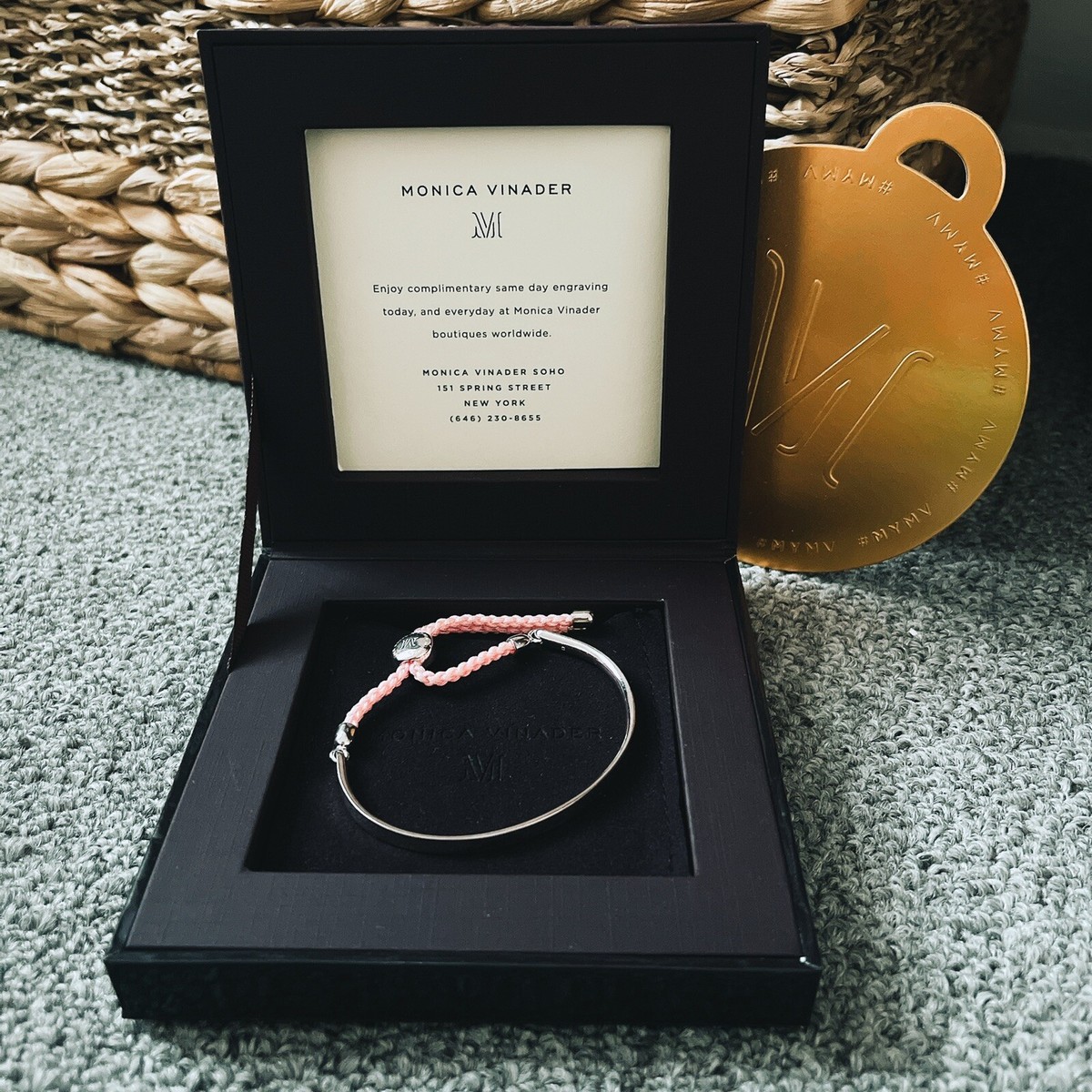 Monica Vinader 18K RG Sterling Bracelet Engraved German The Most Loyal  Partner