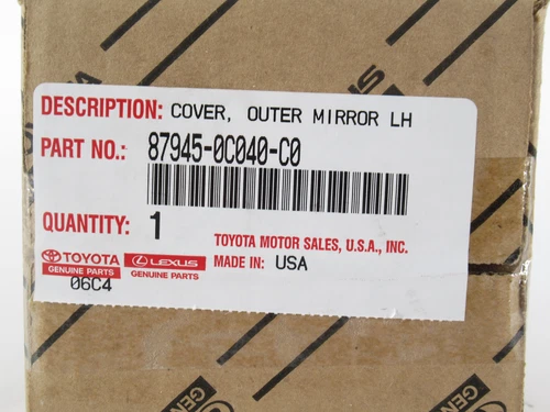 Genuine OEM Toyota 87945-0C040-C0 Driver L Side Mirror Cover Black 10-17 Sequoia
