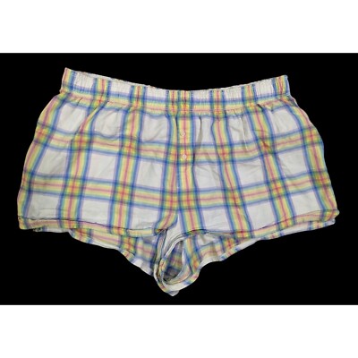 Retro Rainbow Plaid Casual Shorts by Colsie