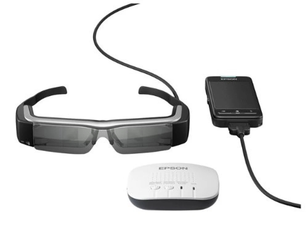 F/S Epson BT-200AV Moverio Smart Glasses With Adapter Japan Model New