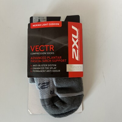 2XU Vectr Merino Light Cushion Crew Calze Uomo In Lana Merino - Grigie Taglia S - 2