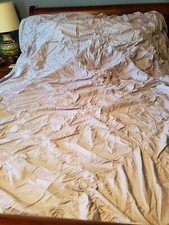 Pottery Barn Teen Organic Ruched Diamond Duvet Cover Twin Light Gray NWOT