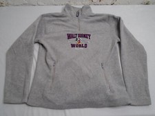 Disney World Kids Fleece Pullover Shirt Mickey Mouse Embroidered Quarter Zip L