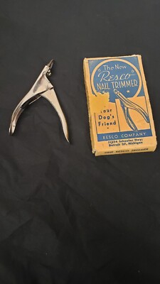 VINTAGE RESCO The Original Dog Nail Trimmer In Box Pet Nail Cutter. Used!