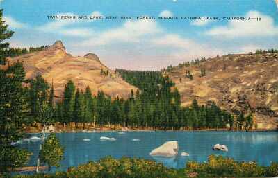 Postcard California Twin Peaks Lake Giant Forest Unposted eBay