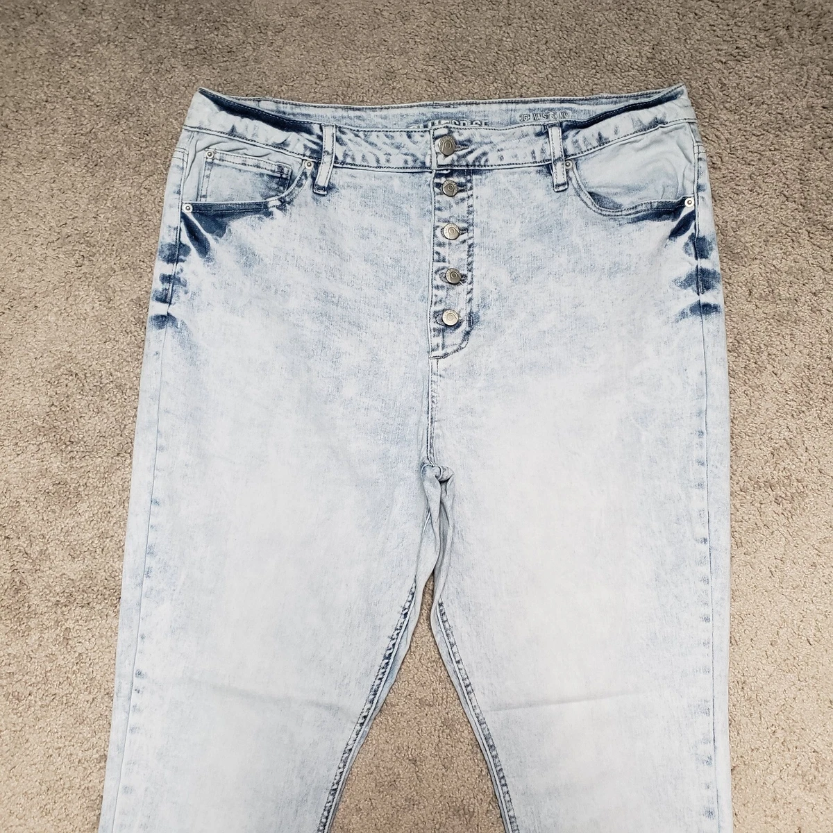 Blue Spice High Waist Skinny Women s Size 19 Acid Wash Blue Denim Jeans