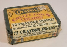 Crayola Collector's Colors Limited Edition 72 crayons in a decorative tin. New.