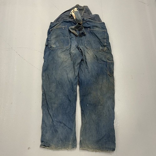 Vintage 60s Red Camel Blue Denim Workwear Overalls 42x30 1960s True Vintage - Picture 4 of 6
