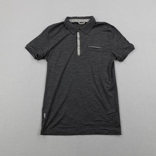Icebreaker Polo Shirt Mens Small Gray Merino Wool Performance Lightweight Hiking