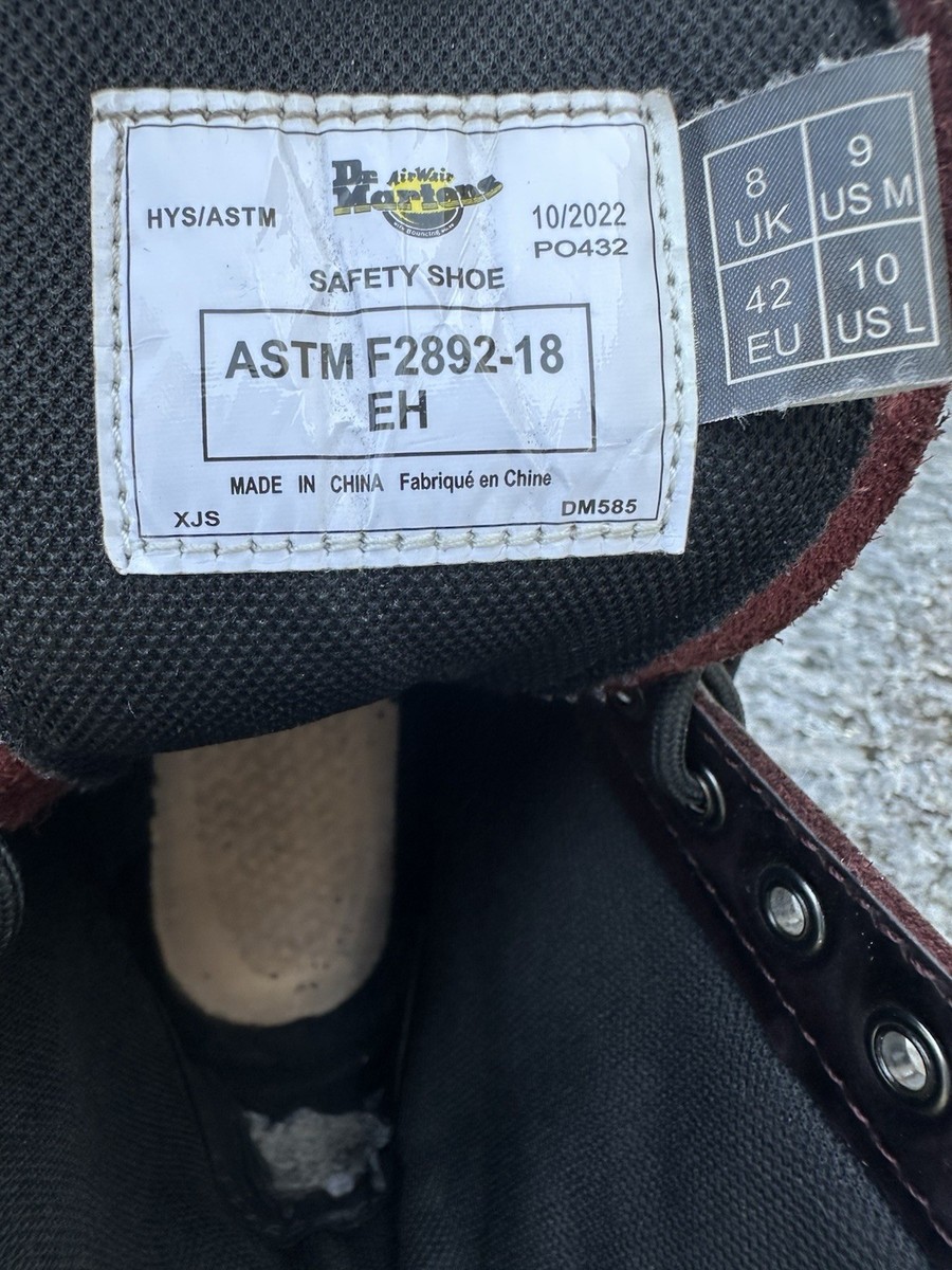 Dr Martens Air Wair ASTM F2892-18 EH Men 9 / Women 10 Red  display picture 3